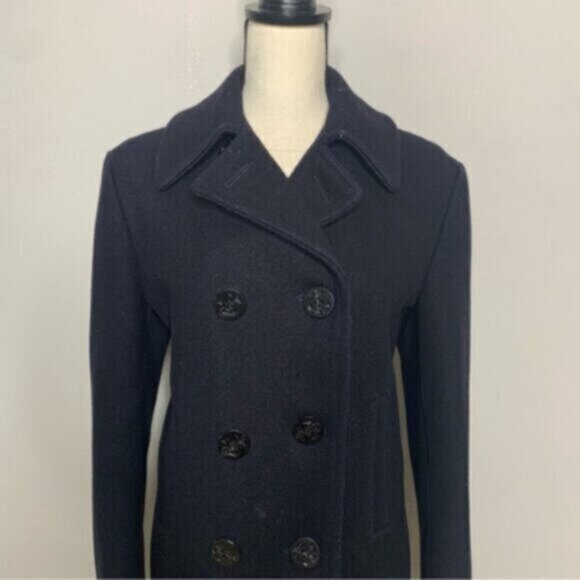 Monterey Club Vintage US Navy Wool Double Breasted Pea Coat - Picture 7 of 15